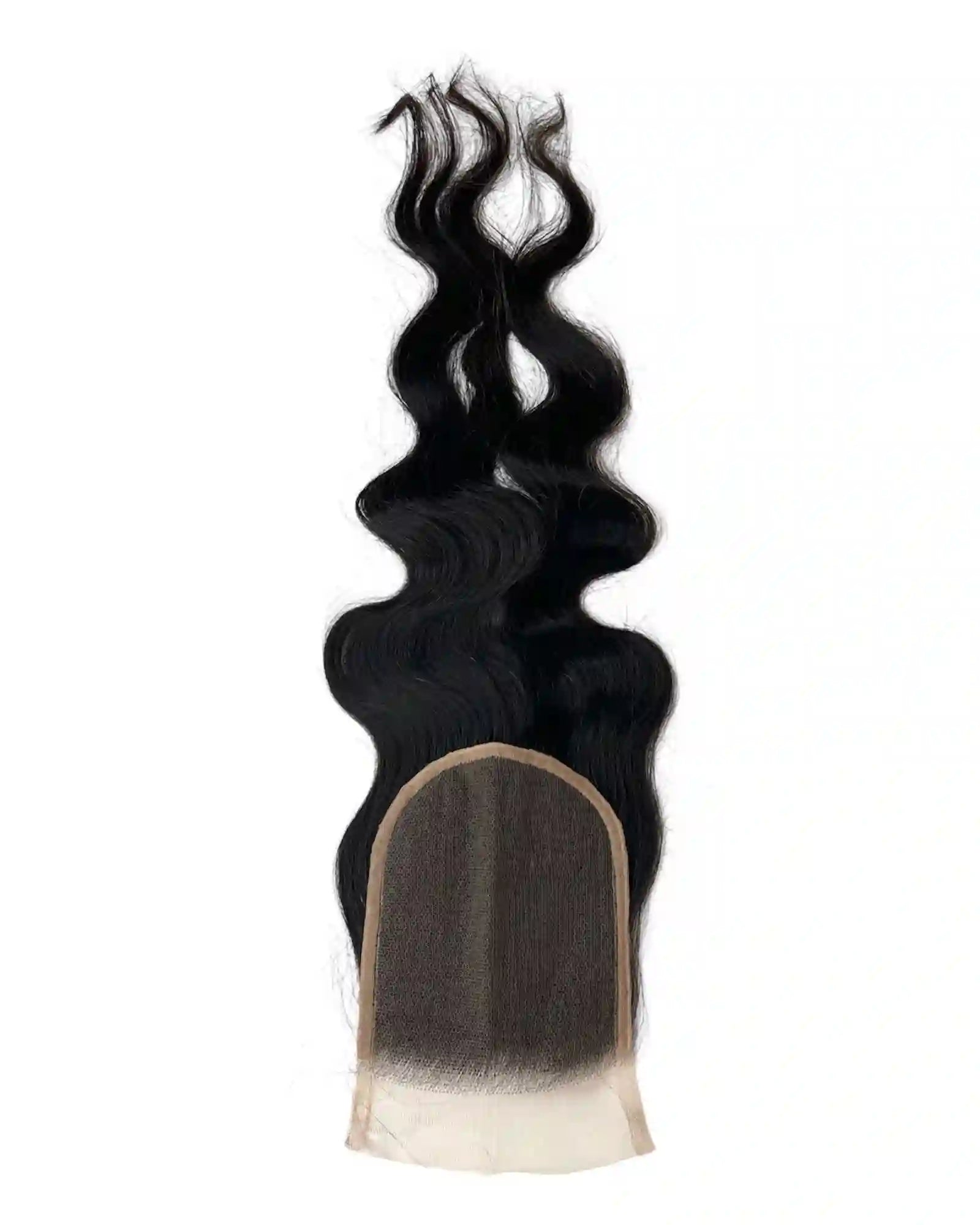 Closure HD 5x5 ondulée brun foncé #1B Raw Hair 100% naturel. Dentelle invisible, ondulations naturelles, polyvalence optimale. Durée 3-5 ans. France.