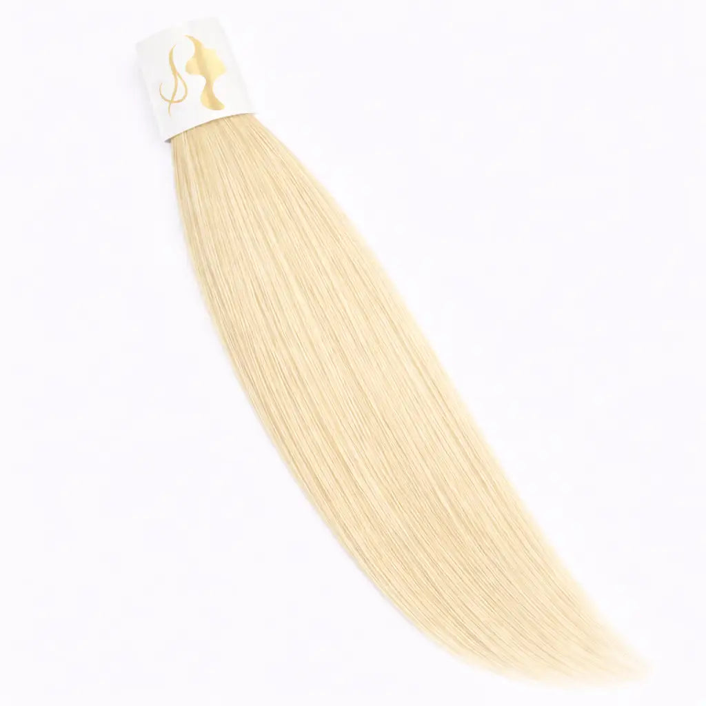 Sublimez votre look avec nos extensions 100% cheveux vierges Raw Hair en blond platine #613. Cette teinte ultra lumineuse et éclatante est parfaite pour un look glamour ou comme base idéale pour toutes les colorations pastel.